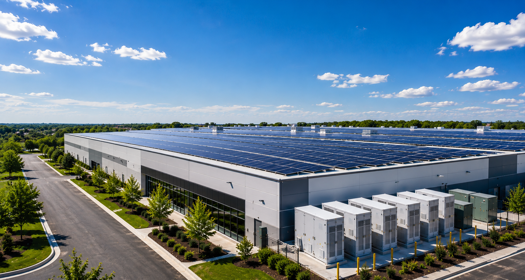 Commercial rooftop solar with battery energy storage